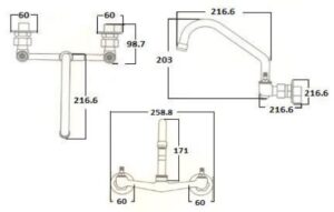 Llave mezcladora para fregadero de online pared